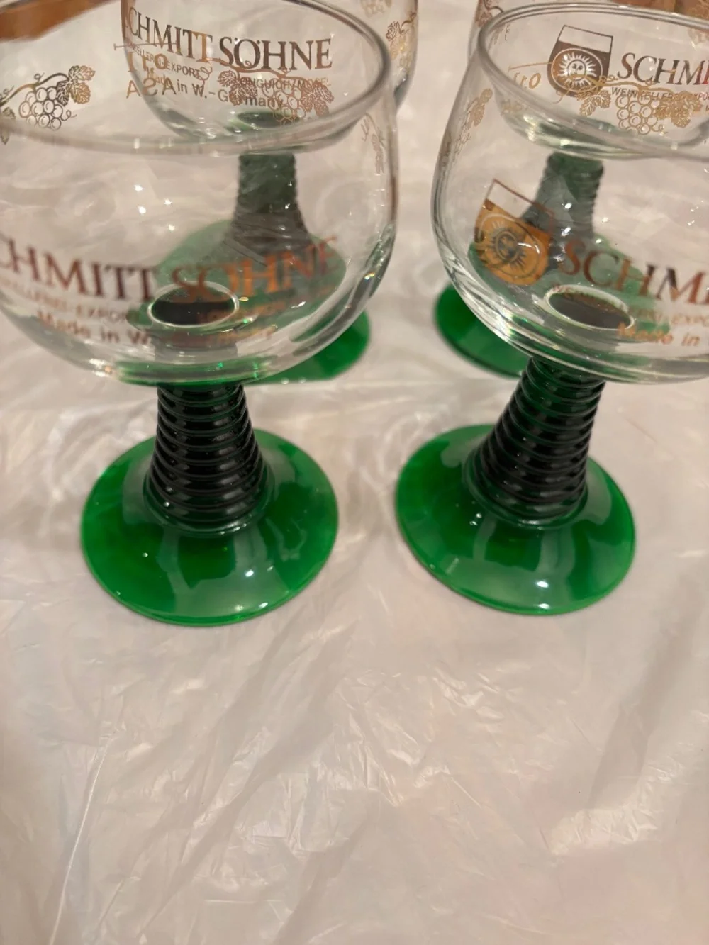 Set of 4 Schmitt Sohne Vintage Wine Glasses Goblets
